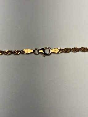 Solid 14k Milor Italy 585 Rope Chain Necklace 36” 3mm